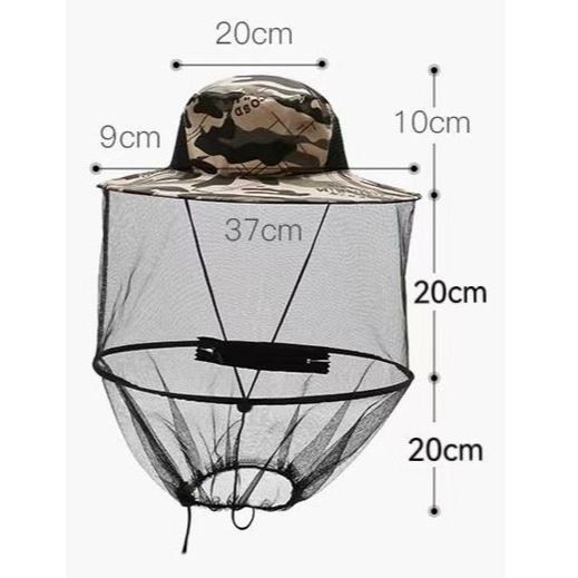 Mũ lưới gấp gọn,bắt Ong,câu Cá,cắt cỏ,đi dã ngoại - Ảnh 3